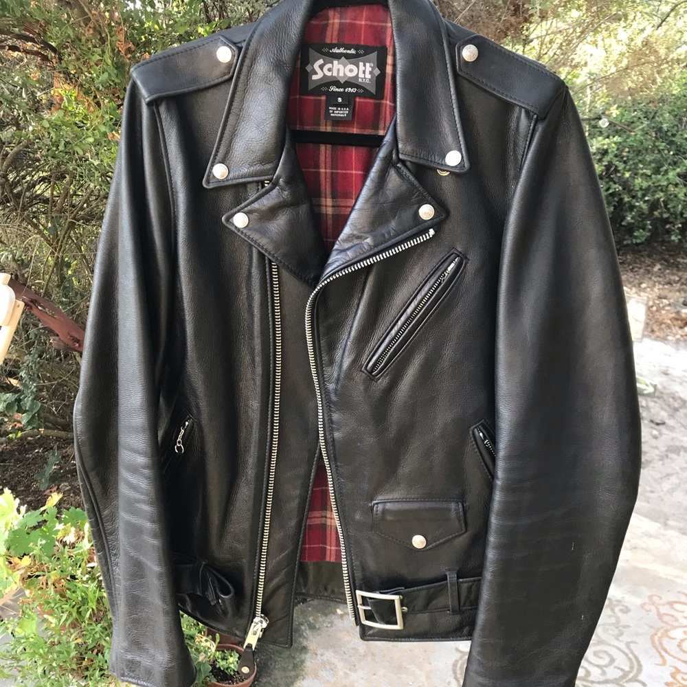 Schott NYC 626 Leather Jacket Black Size Small
